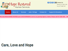 Tablet Screenshot of hoperestoredhs.org